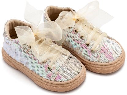 Εικόνα της Δετό Sneaker απο Ύφασμα Παγέτα EXC5882 Nude