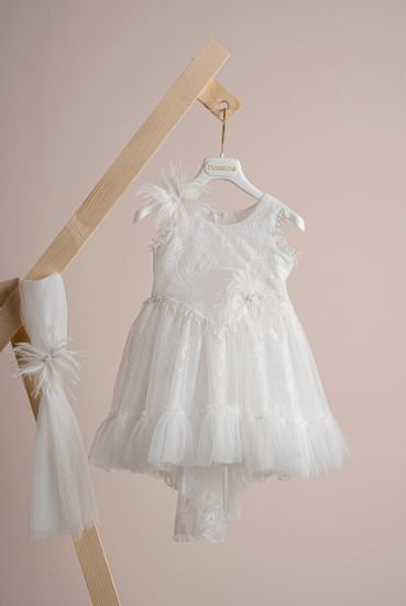 Εικόνα της Πακέτο βάπτισης για κορίτσι Piccolino Silvia ivory με τσάντα καπιτονέ ivory