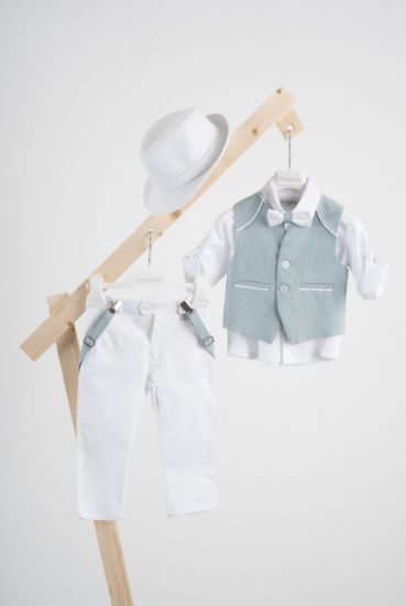 Εικόνα της Βαπτιστικό κοστούμι Piccolino Francisco σε χρώμα mint-white