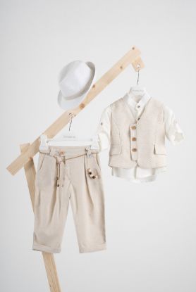 Εικόνα της Βαπτιστικό κοστούμι Piccolino Lewis σε χρώμα Beige
