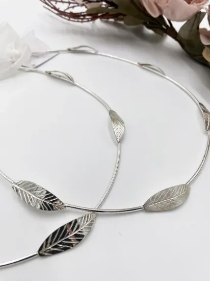 Εικόνα της Στέφανα ασημένια Σ925 με φύλλα ελιάς κωδ. DD2040