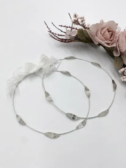 Εικόνα της Στέφανα ασημένια Σ925 με φύλλα ελιάς κωδ. DD2040