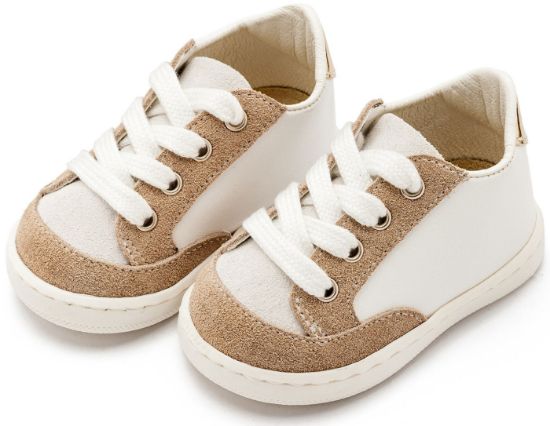 Εικόνα της Δερμάτινο Δετό Sneakers PRΙ2120 Λευκό Μπεζ