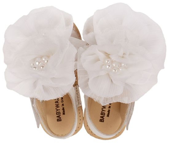 Εικόνα της Πέδιλο με  Chiffon Λουλούδια MI1559 Λευκό