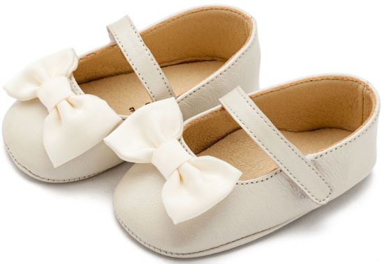 Εικόνα της Γοβάκι Μονή Μπαρέτα με Υφασμάτινο Χειροποίητο Φιογκάκι MI1646 Εκρού