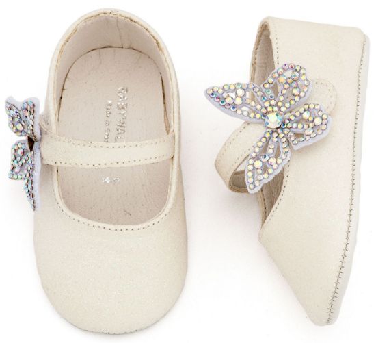 Εικόνα της Γοβάκι Μονή Μπαρέτα Χρατς με  Στρασένια Πεταλούδα MI1658 Λευκό