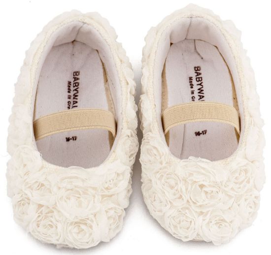 Εικόνα της Μπαλαρινα Διακοσμημένη με Chiffon Λουλούδια MI1660 Λευκό