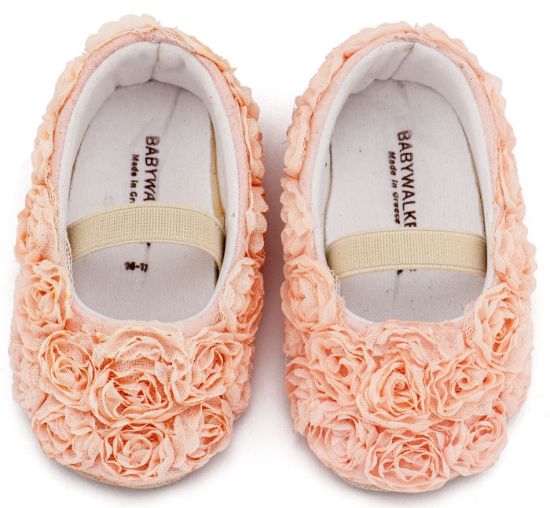 Picture of Μπαλαρινα Διακοσμημένη με Chiffon Λουλούδια MI1660 Ροζ