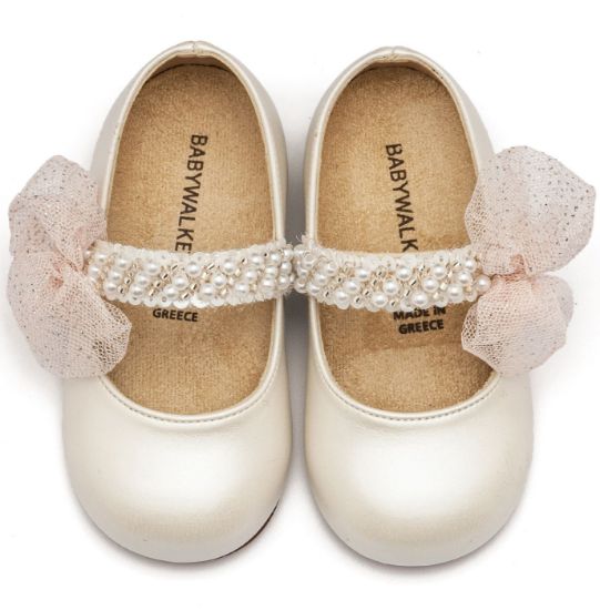 Εικόνα της Γοβάκι Μονή Μπαρέτα Διακοσμημένη με Χειροποίητο Διακοσμητικό BS3596 Εκρού