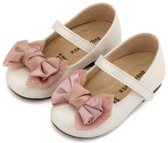 Εικόνα της Γοβάκι Μονή Μπαρέτα Διακοσμημένη με Φιόγκο BS3599 Εκρού Ροζ