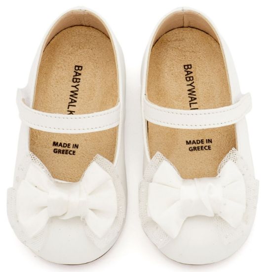 Εικόνα της Γοβάκι Μονή Μπαρέτα Διακοσμημένη με Φιόγκο BS3599 Λευκό