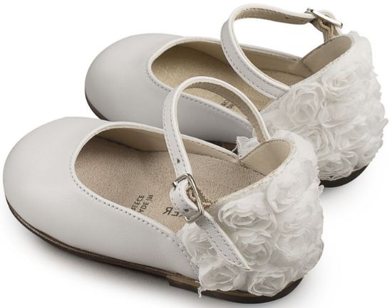 Picture of Γαλλικό Γοβάκι με Διακοσμημένη Φτέρνα απο Λουλούδια BW4503 Λευκό