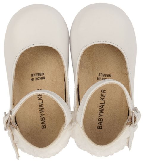 Picture of Γαλλικό Γοβάκι με Διακοσμημένη Φτέρνα απο Λουλούδια BW4503 Λευκό