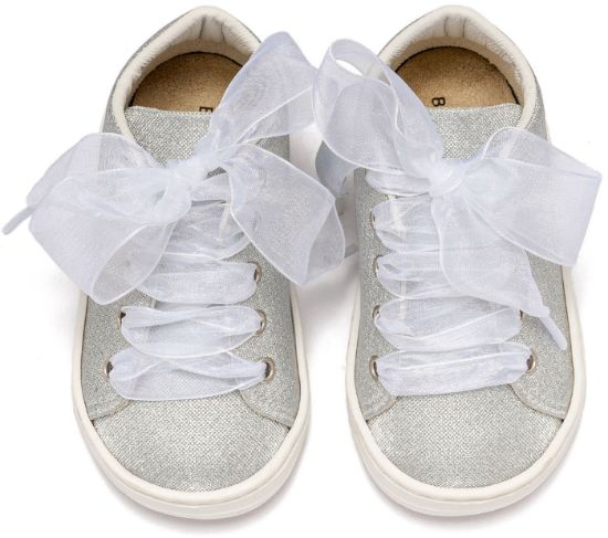 Εικόνα της Sneaker απο Ύφασμα και Δέσιμο Κορδέλα BW4864 Ασημί