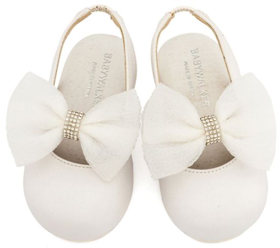 Εικόνα της Γαλλικό Σαμπό με Φιόγκο Οργάντζας και Στρας BW4883 Λευκό