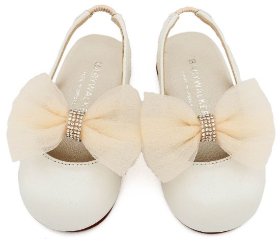 Εικόνα της Γαλλικό Σαμπό με Φιόγκο Οργάντζας και Στρας BW4883 Εκρού