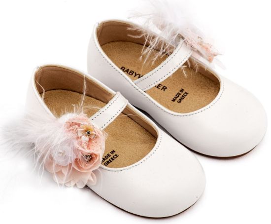 Εικόνα της Γοβάκι με Λουλούδια και Πούπουλα BW4887  Λευκό Ροζ