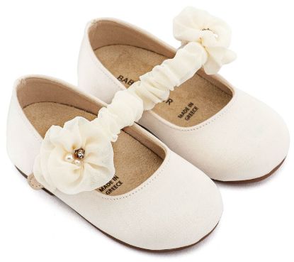 Εικόνα της Γοβάκι Μονή Μπαρέτα με Υφασμέτινο Διακοσμητικό BW4888 Εκρού