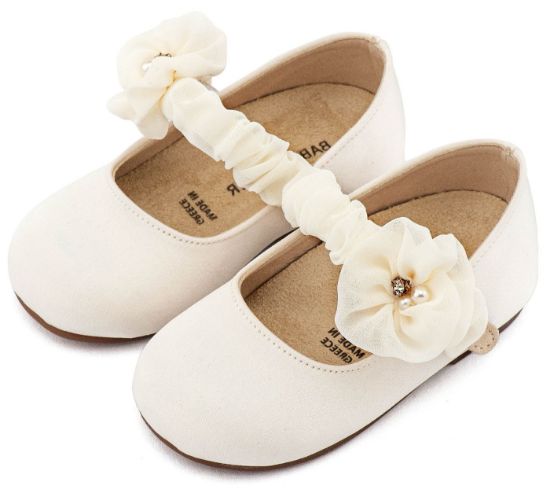 Εικόνα της Γοβάκι Μονή Μπαρέτα με Υφασμέτινο Διακοσμητικό BW4888 Εκρού