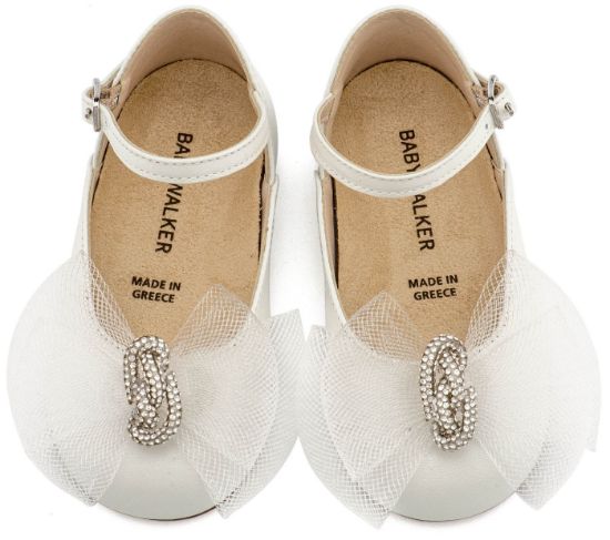 Εικόνα της Γαλλικό Γοβάκι με Φιόγκο και Στρας BW4890  Εκρού