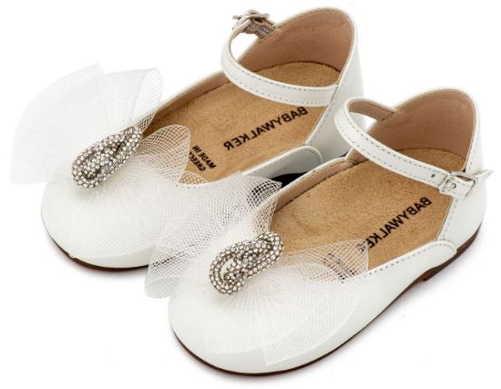 Εικόνα της Γαλλικό Γοβάκι με Φιόγκο και Στρας BW4890  Εκρού