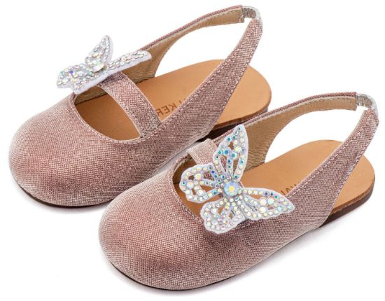 Picture of Γαλλικό Σαμπό Διακοσμημένο με Στρασένια Πεταλούδα στο Πλάι EXC5881 Ροζ