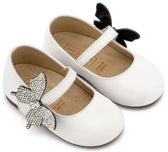 Εικόνα της Γοβάκι με Στρασένια Πεταλούδα στο Πλάι EXC5894 Λευκό