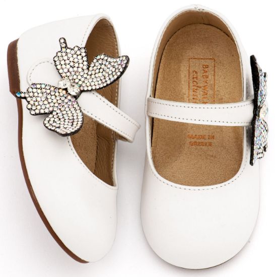 Εικόνα της Γοβάκι με Στρασένια Πεταλούδα στο Πλάι EXC5894 Λευκό