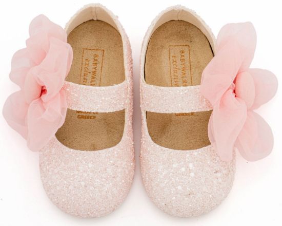 Εικόνα της Γοβάκι Μονή Μπαρέτα Διακοσμημένο με Μεγάλο Λουλούδι Οργάντζας EXC5899 Ροζ