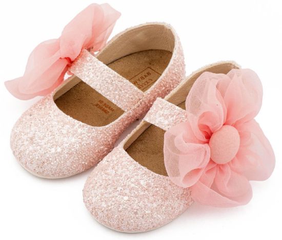 Εικόνα της Γοβάκι Μονή Μπαρέτα Διακοσμημένο με Μεγάλο Λουλούδι Οργάντζας EXC5899 Ροζ