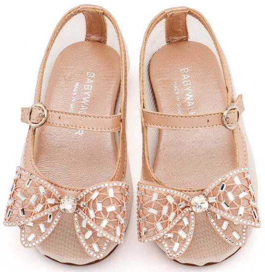 Εικόνα της Γοβάκι απο Ύφασμα Φιλντιρέ και Φιόγκο Στρας EXC5903 Ροζ Αντικέ