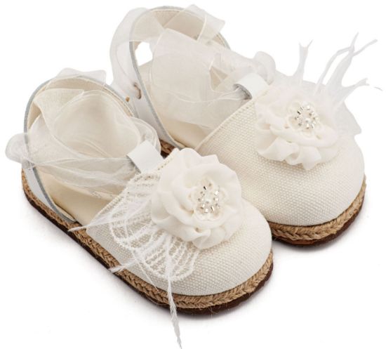 Εικόνα της Εσπαντρίγια με Χειροποίητο Διακοσμητικό με Πούπουλα EXC5905 Λευκό