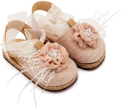 Εικόνα της Εσπαντρίγια με Χειροποίητο Διακοσμητικό με Πούπουλα EXC5905 Εκρού Νουντ