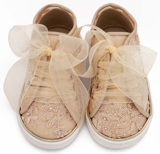 Εικόνα της Sneaker απο Ύφασμα Φιλντιρέ Λουλούδια LU6129 Μπεζ