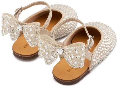 Εικόνα της Σαμπό Διακοσμημένο Ολόγυρα με Στρας και Φιόγκο απο Στρας στη Φτέρνα LU6132 Μπεζ