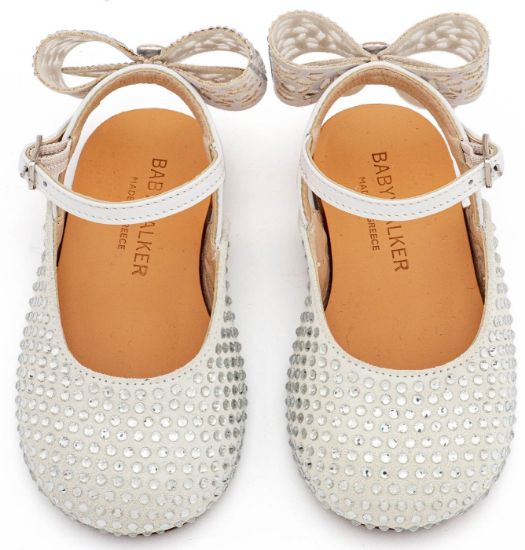 Εικόνα της Σαμπό Διακοσμημένο Ολόγυρα με Στρας και Φιόγκο απο Στρας στη Φτέρνα LU6132 Λευκό