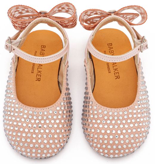 Εικόνα της Σαμπό Διακοσμημένο Ολόγυρα με Στρας και Φιόγκο απο Στρας στη Φτέρνα LU6132 Ροζ Αντικέ