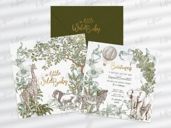 Εικόνα της Προσκλητήριο βάπτισης Wild Baby