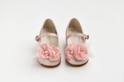 Μπαλαρίνα περπατήματος σε dusty pink δέρμα με χειροποίητο διακοσμητικό σε σάπιο μήλο, γκλιτερ και πουα τούλι