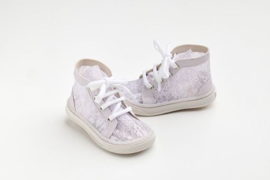 Μποτάκι περπατήματος σε λιλά γκλίτερ και δαντέλα