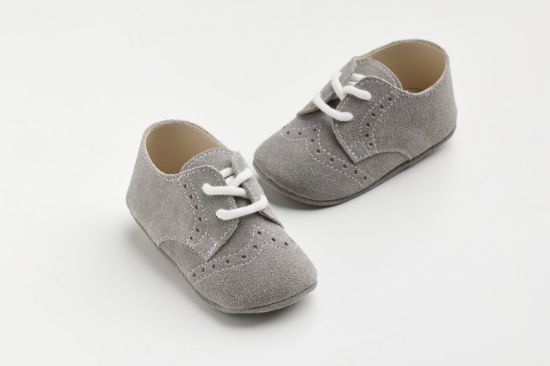 Εικόνα της EV205X - παπουτσάκι αγκαλιάς σε γκρι καστόρ δέρμα