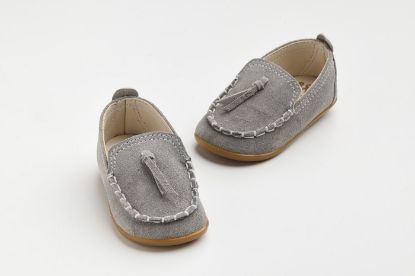 Παπουτσάκι πρώτα βήματα σε γκρί καστόρ δέρμα