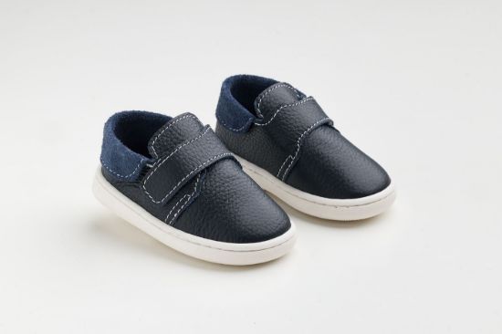 Εικόνα της FS64M - παπουτσάκι σε μπλε δέρμα, κλείσιμο με Velcro