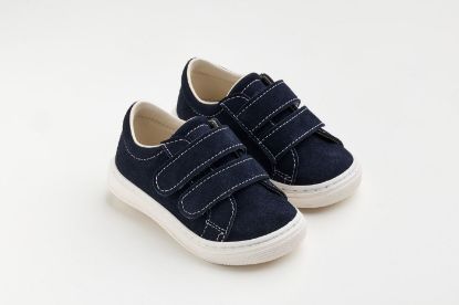 Παπουτσάκι περπατήματος σε μπλε καστόρ δέρμα