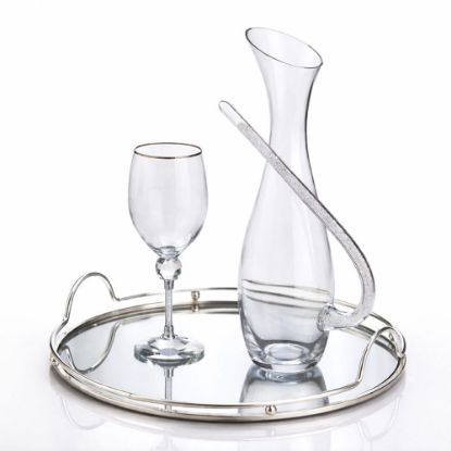 Πολυτελές σετ γάμου σε ασημί με λεπτομέρειες κρυστάλλων & δίσκο Inox