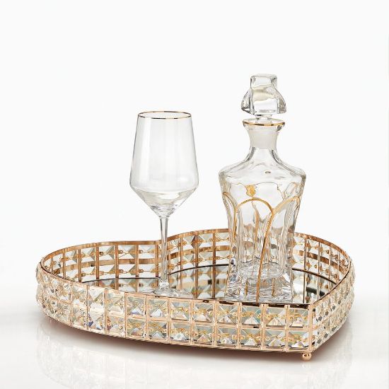 Πολυτελές σετ γάμου με χρυσό δίσκο καρδιά & καθρέπτη