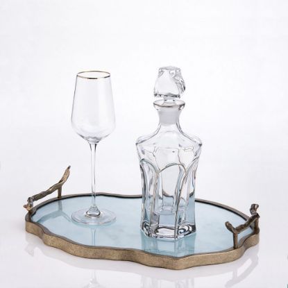 Χειροποίητο σετ κουμπάρου με μπρονζέ δίσκο & καράφα