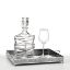 Σετ κουμπάρου με στρας ασημί δίσκο καθρέπτη, κρυστάλλινη καράφα και ποτήρι κρασιού