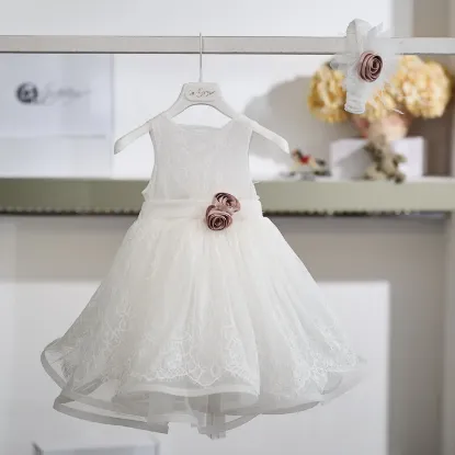 βαπτιστικό φόρεμα σε off white απόχρωση