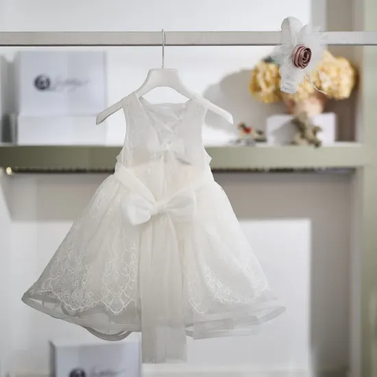 βαπτιστικό φόρεμα σε off white απόχρωση